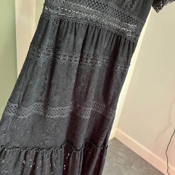 The Kooples (2/M) tiered lace short-sleeve dress, with asymmetrical hem, EUC. - Picture 3 of 14